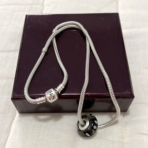 Pandora 16.5” Moments Necklace and Charm